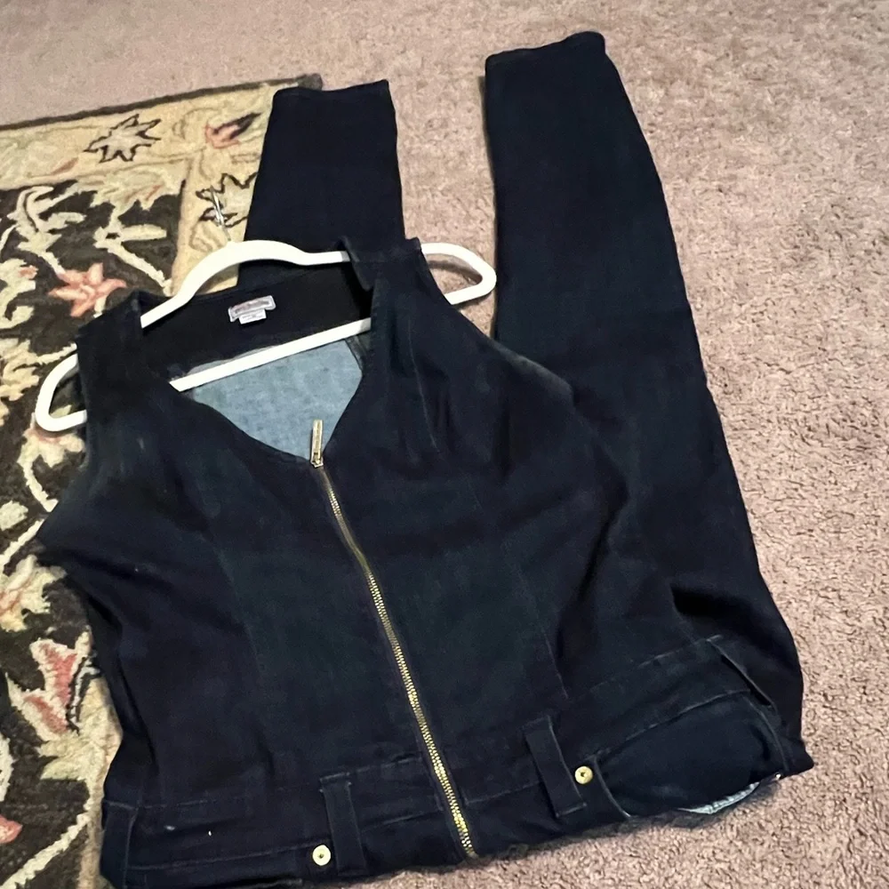 Sz L True Religion dark blue wash denim jumpsuit - Picture 5 of 12